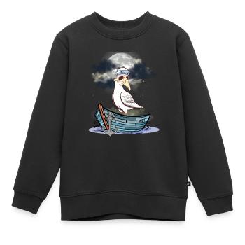 Seagull Seagulls Nature Conservation Pollution - Sweat Premium enfant bio - noir - Devant - AI Model Kid Female (0cm)