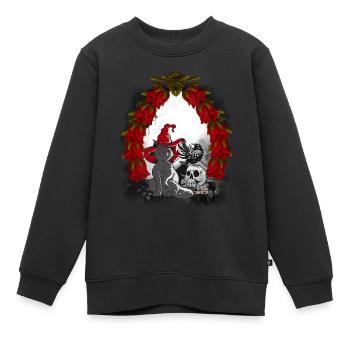 Mystique Conte de fées Conte de fées Personnage Chat de Noël - Sweat Premium enfant bio - noir - Devant - AI Model Kid Female (0cm)