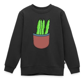 grüne Bohnen Hobbygärtner Garten gärtnern Bohne - Kinder Premium Organic Sweatshirt - Schwarz - Vorne - AI Model Kid Female (0cm)