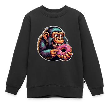 Donut de Néandertal - Sweat Premium enfant bio - noir - Devant - AI Model Kid Female (0cm)