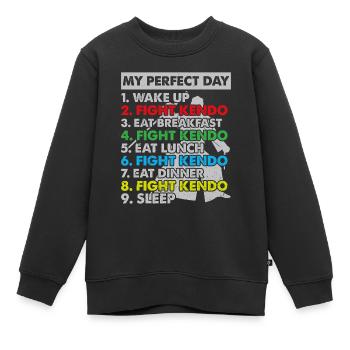 Kendo Wrestler Kendo Fighter - Plan de jour de Kendo - Sweat Premium enfant bio - noir - Devant - AI Model Kid Female (0cm)