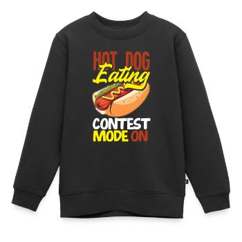 Hot Dog Eating Contest Mode On - Kinder Premium Organic Sweatshirt - Schwarz - Vorne - AI Model Kid Female (0cm)