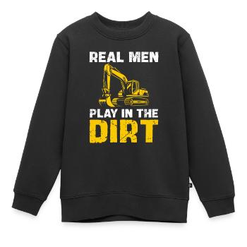 Echte Männer Spielen Im Dreck - Kinder Premium Organic Sweatshirt - Schwarz - Vorne - AI Model Kid Female (0cm)