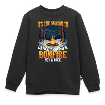 Es Ist Die Jahreszeit, Um Um Ein Lagerfeuer Zu - Kinder Premium Organic Sweatshirt - Schwarz - Vorne - AI Model Kid Female (0cm)