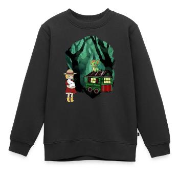 Conte de fées Conte de fées Personnage Dragon Forêt Aventure - Sweat Premium enfant bio - noir - Devant - AI Model Kid Female (0cm)