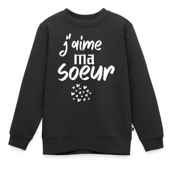 j'aime ma soeur - Sweat Premium enfant bio - noir - Devant - AI Model Kid Female (0cm)