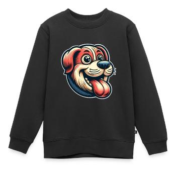 Chien - Sweat Premium enfant bio - noir - Devant - AI Model Kid Female (0cm)