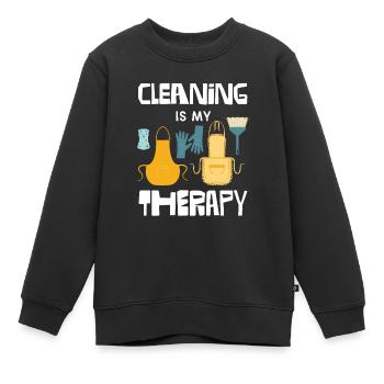 Cleansing Is My Therapy Apron Fun - Kids Premium Organic Sweatshirt - black - Front - AI Model Kid Female (0cm)