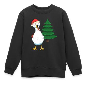 Santa Huhn Hühner Weihnachtsmann Hühnerstall - Kinder Premium Organic Sweatshirt - Schwarz - Vorne - AI Model Kid Female (0cm)