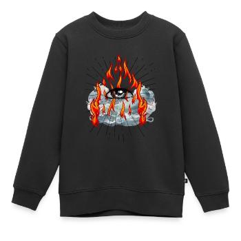 Gott Feuer Wasser Meer spirituell Jesus - Kinder Premium Organic Sweatshirt - Schwarz - Vorne - AI Model Kid Female (0cm)