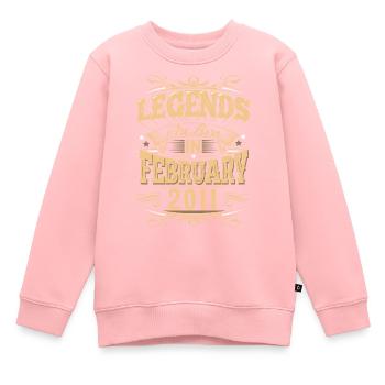 Februar 2011 Geburtstag Legende - Kinder Premium Organic Sweatshirt - Rosa - Vorne - AI Model Kid Female (0cm)