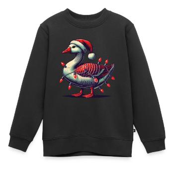 Christmas Funny Clumsy Goose - Kids Premium Organic Sweatshirt - black - Front - AI Model Kid Female (0cm)