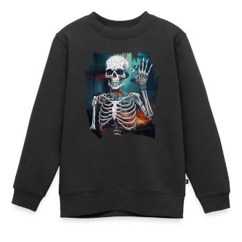 Halloween Geist Geister Naturliebhaber - Kinder Premium Organic Sweatshirt - Schwarz - Vorne - AI Model Kid Female (0cm)