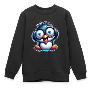 Pinguin Crazy - Kinder Premium Organic Sweatshirt - Schwarz - Vorne - AI Model Kid Female (0cm)