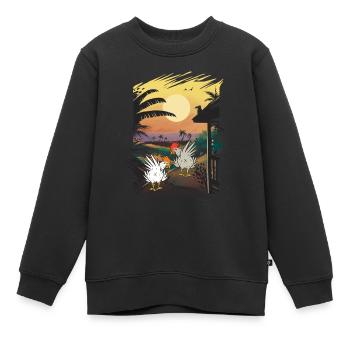 Mexiko Huhn Hühner Farm Geflügel Wilder Westen - Kinder Premium Organic Sweatshirt - Schwarz - Vorne - AI Model Kid Female (0cm)