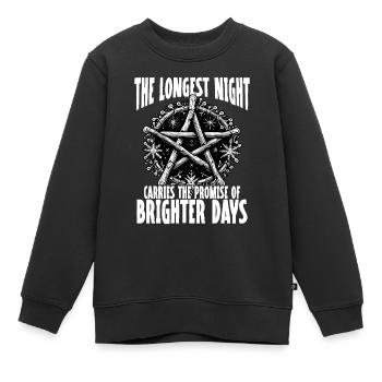 Die Längste Nacht Verspricht Hellere Tage - Kinder Premium Organic Sweatshirt - Schwarz - Vorne - AI Model Kid Female (0cm)