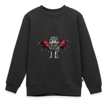 Halloween Loup Loups-Garous - Sweat Premium enfant bio - noir - Devant - AI Model Kid Female (0cm)