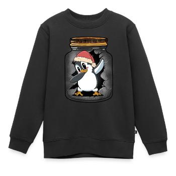 Pingouin Enfants Enfant Pingouins - Sweat Premium enfant bio - noir - Devant - AI Model Kid Female (0cm)