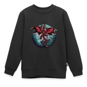 Dragon Dragon Planète Planète - Sweat Premium enfant bio - noir - Devant - AI Model Kid Female (0cm)