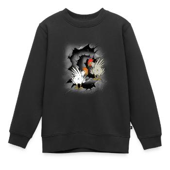 Huhn Hühner Henne Hennen Hahn Hähne - Kinder Premium Organic Sweatshirt - Schwarz - Vorne - AI Model Kid Female (0cm)