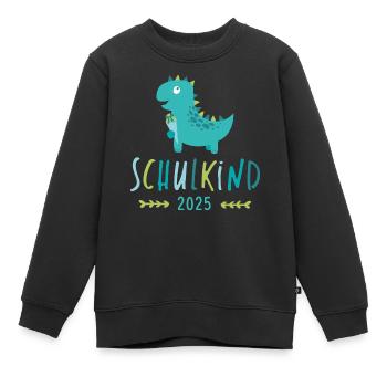 Schulkind 2025 Dino - Kinder Premium Organic Sweatshirt - Schwarz - Vorne - AI Model Kid Female (0cm)