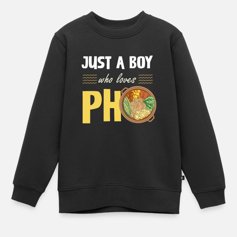 Tout simplement un garçon qui aime le pho - Sweat Premium enfant bio - noir