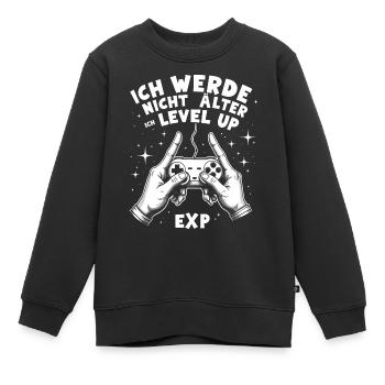 Gaming-Geburtstag - Level up Celebration - Kinder Premium Organic Sweatshirt - Schwarz - Vorne - AI Model Kid Female (0cm)