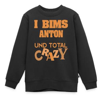 Prénom Anton - Sweat Premium enfant bio - noir - Devant - AI Model Kid Female (0cm)