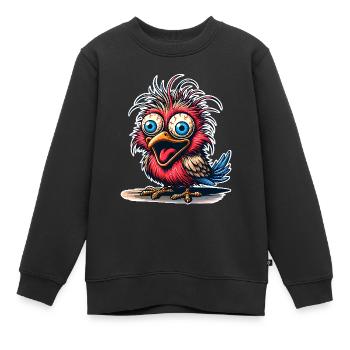 Vogel - Kinder Premium Organic Sweatshirt - Schwarz - Vorne - AI Model Kid Female (0cm)