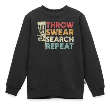 Disc Golf - Lancer jurer Recherche Répéter Drôle - Sweat Premium enfant bio - noir - Devant - AI Model Kid Female (0cm)