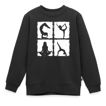 Yoga Silhouettes Yoga Lover Yoga Silhouette - Sweat Premium enfant bio - noir - Devant - AI Model Kid Female (0cm)