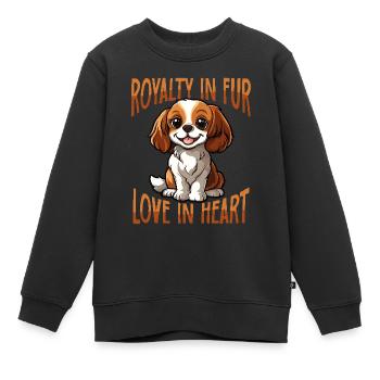 Cavalier King Charles Spaniel Royalty in Fur - Kinder Premium Organic Sweatshirt - Schwarz - Vorne - AI Model Kid Female (0cm)