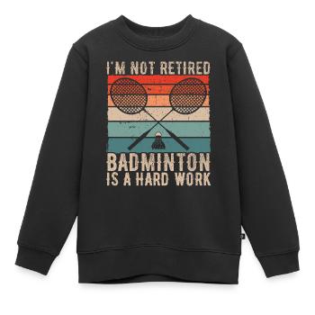Gebundenes Badminton-Geschenk Vintage-Spieler-Ruhestand - Kinder Premium Organic Sweatshirt - Schwarz - Vorne - AI Model Kid Female (0cm)