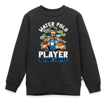 Joueur de water-polo avant d’amer de café pour les sports d’équipe - Sweat Premium enfant bio - noir - Devant - AI Model Kid Female (0cm)