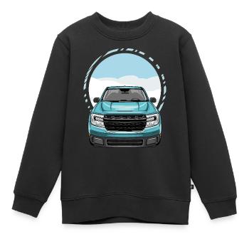 Vue de face du pick-up - Sweat Premium enfant bio - noir - Devant - AI Model Kid Female (0cm)
