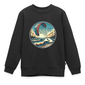 Kitesurfen Kitesurf Kitesurfer Kiteboard - Kinder Premium Organic Sweatshirt - Schwarz - Vorne - AI Model Kid Female (0cm)