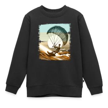 Kitesurfen Kitesurf Kitesurfer Kiteboard - Kinder Premium Organic Sweatshirt - Schwarz - Vorne - AI Model Kid Female (0cm)