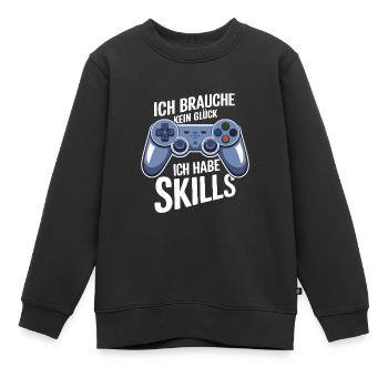 Ich hab gaming Skills - Kinder Premium Organic Sweatshirt - Schwarz - Vorne - AI Model Kid Female (0cm)