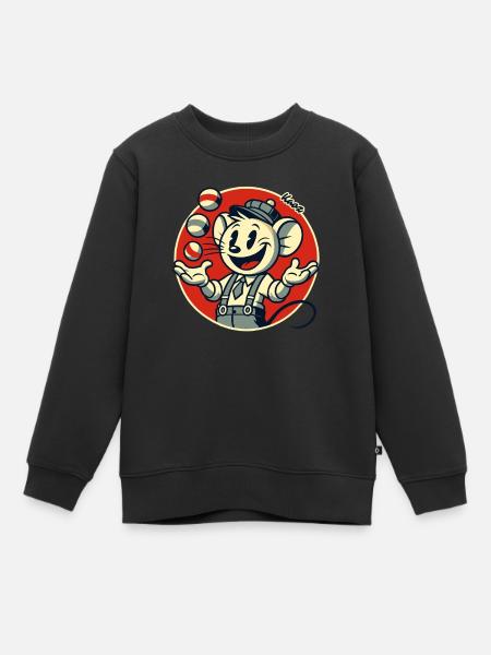 Drôle de souris rétro en tant que jongleur - Sweat Premium enfant bio - noir