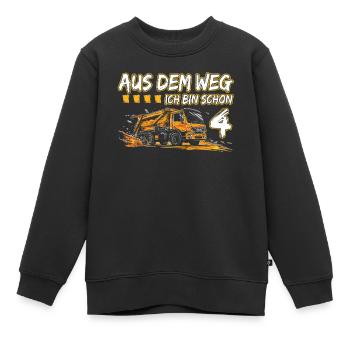 4th birthday four years garbage truck - Kids Premium Organic Sweatshirt - black - Front - AI Model Kid Female (0cm)