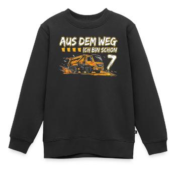 7. Geburtstag sieben Jahre Müllauto - Kinder Premium Organic Sweatshirt - Schwarz - Vorne - AI Model Kid Female (0cm)