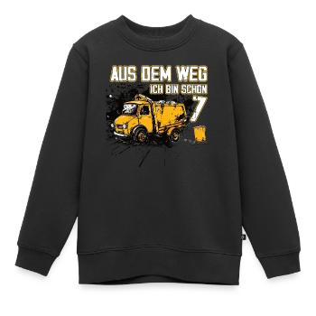 7. Geburtstag sieben Jahre Müllauto - Kinder Premium Organic Sweatshirt - Schwarz - Vorne - AI Model Kid Female (0cm)