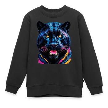 Tigre - Sweat Premium enfant bio - noir - Devant - AI Model Kid Female (0cm)