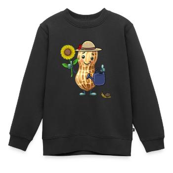 Drôle de jardinier de cacahuètes Jardin de jardinier amateur - Sweat Premium enfant bio - noir - Devant - AI Model Kid Female (0cm)