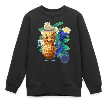 Tyrolien Cacahuète Jardinier Horticulture Fleurs - Sweat Premium enfant bio - noir - Devant - AI Model Kid Female (0cm)