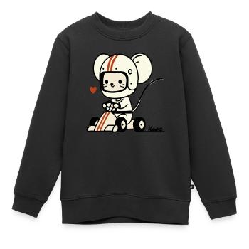 Go-Kart Maus-Rennfahrer - Kinder Premium Organic Sweatshirt - Schwarz - Vorne - AI Model Kid Female (0cm)