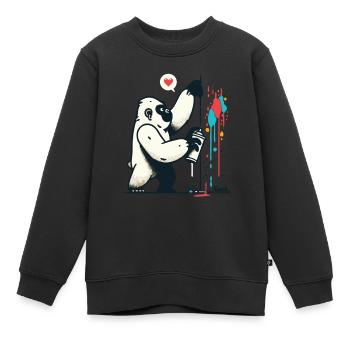 Graffiti gorille avec bombe aérosol - Sweat Premium enfant bio - noir - Devant - AI Model Kid Female (0cm)