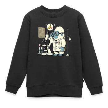 Scientifique : gorille, singe en laboratoire - Sweat Premium enfant bio - noir - Devant - AI Model Kid Female (0cm)