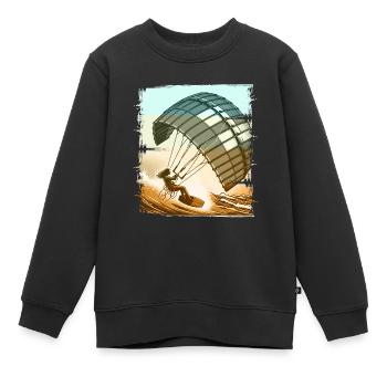 Kitesurfen Kitesurfer Kiteboard - Kinder Premium Organic Sweatshirt - Schwarz - Vorne - AI Model Kid Female (0cm)