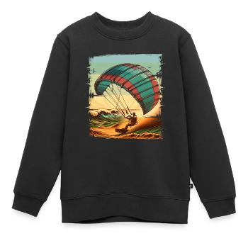 Kitesurfen Kitesurfer Kiteboard - Kinder Premium Organic Sweatshirt - Schwarz - Vorne - AI Model Kid Female (0cm)